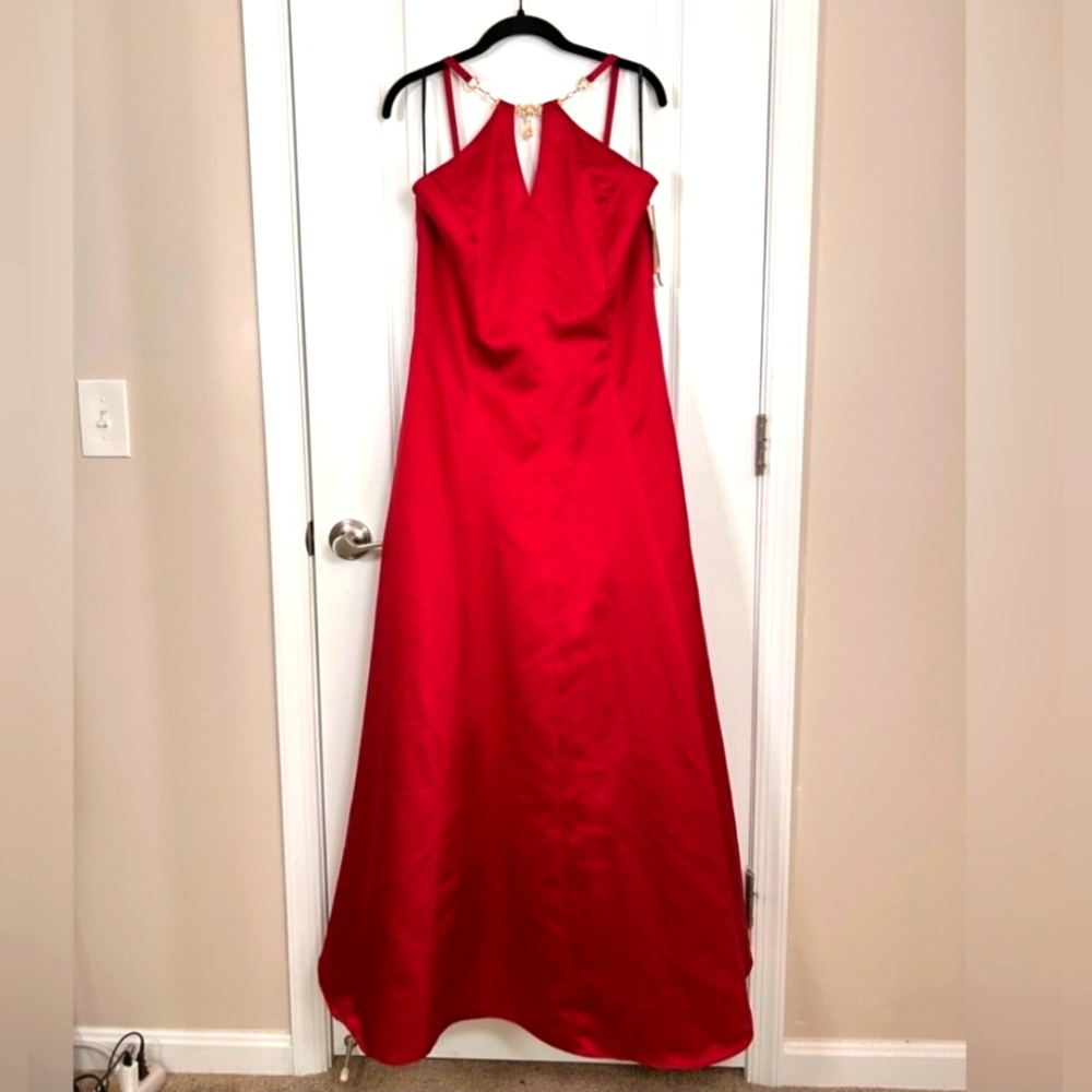 NWT Scott McClintock 90s Vintage Red Jewel Neck Sleeveless Special Event 16